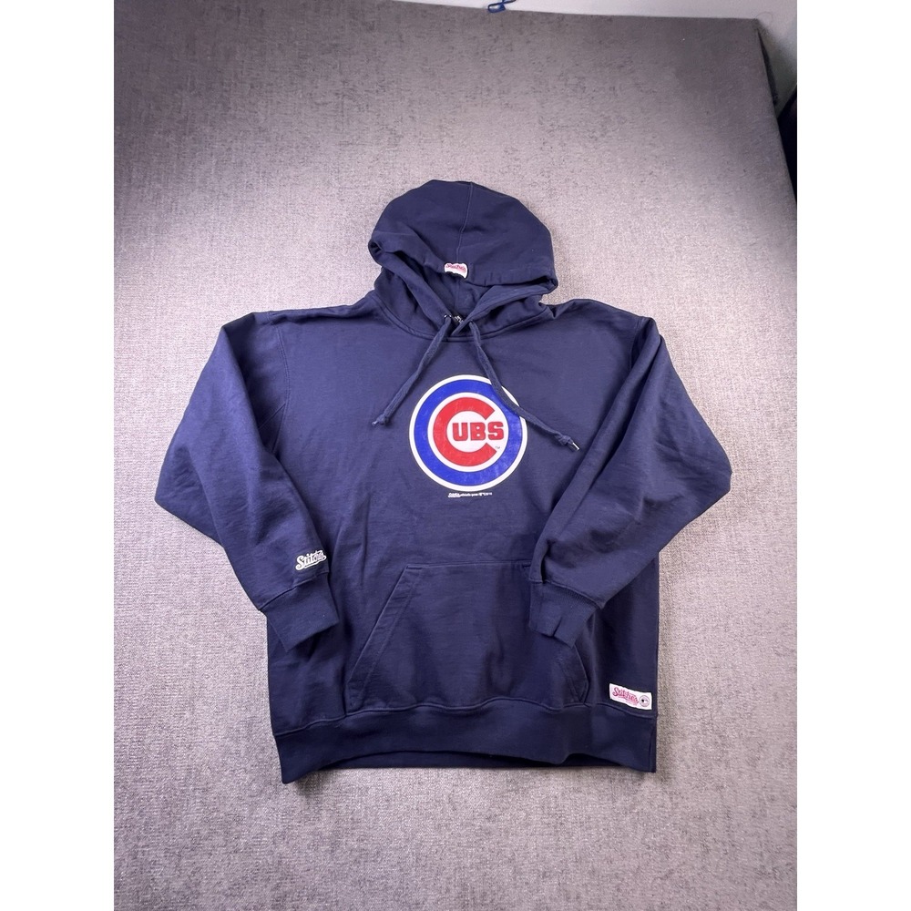 Stitches Chicago Cubs Hoodie Men's L Blue Logo Embroidered Y2K MLB Graphic Print